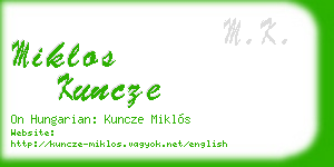 miklos kuncze business card